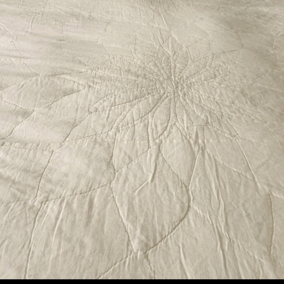 HANDMADE Dahlia Medallion Quilt Full Queen Patchwork Hand Quilted 80 x 94 FLAWS - Picture 4 of 8